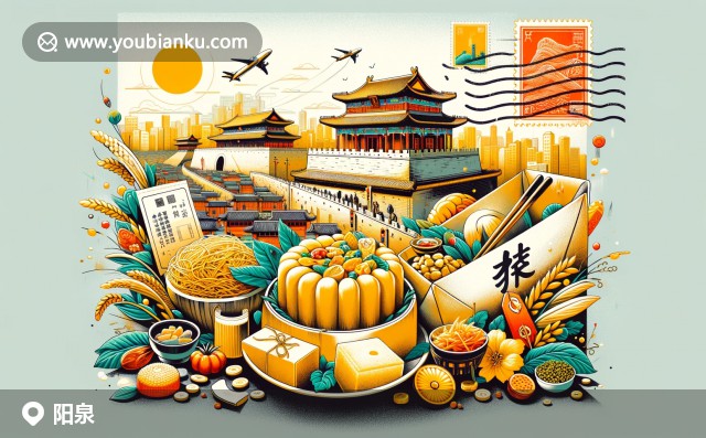 陽泉美食文化與博物館展示，結(jié)合中國郵政元素于傳統(tǒng)信封形狀